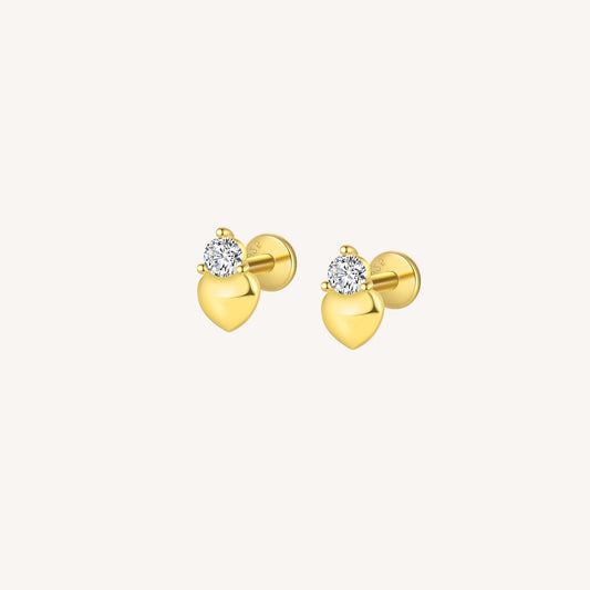 ORECCHINI PURE HEART IN ARGENTO PLACCATO ORO