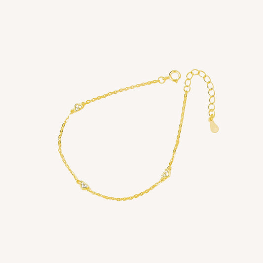 BRACCIALE HEARTLINE IN ARGENTO PLACCATO ORO