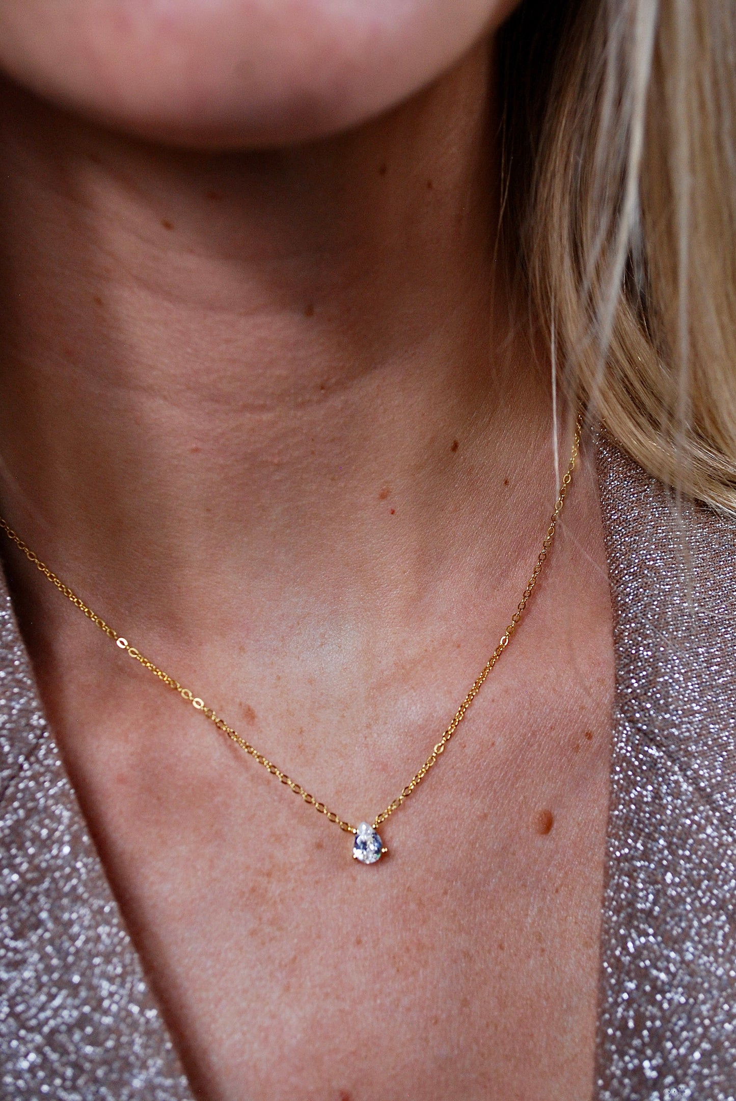 COLLANA DROP OF LIGHT IN ARGENTO PLACCATO ORO