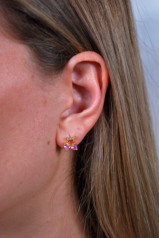 ORECCHINI CHERRY LOVE IN ARGENTO PLACCATO ORO