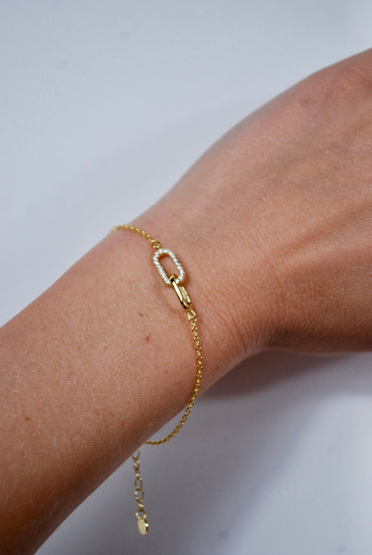BRACCIALE LINK IN ARGENTO PLACCATO ORO