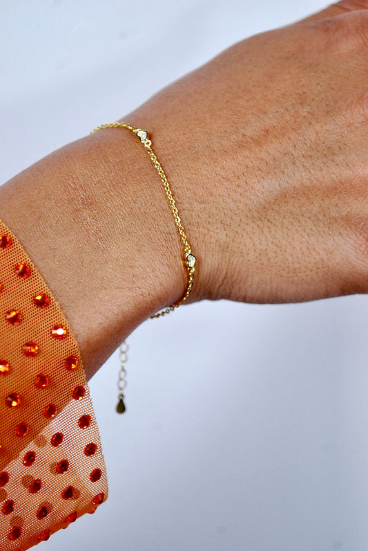 BRACCIALE HEARTLINE IN ARGENTO PLACCATO ORO
